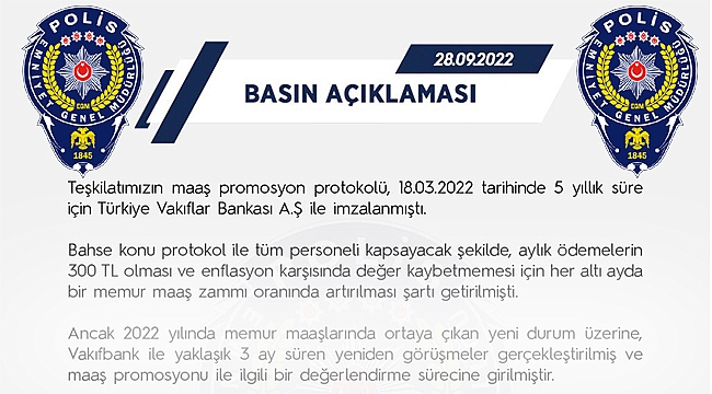 Polis Maaş Promosyon Protokolü Yenilendi