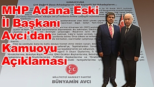MHP Adana Eski İl Başkanı Avcı'dan Kamuoyu Açıklaması