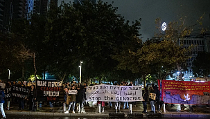 Tel Aviv'de Gazze eylemleri: 'Açlık, susuzluk, salgın hastalıklar...'