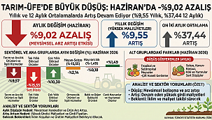 Tarım-ÜFE Haziran 2026: Yıllık artış sürerken aylık düşüş hızlandı 